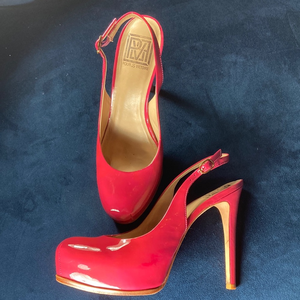 Pour La Victoire Hot Pink Slingback Stilettos
